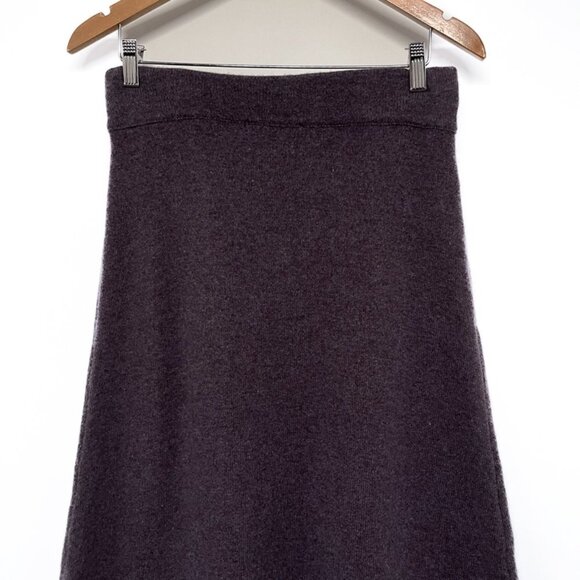 Zara Knit Limited Edition Wool Yak Sweater Knit Midi Maxi Skirt A Line Purple - Picture 6 of 9